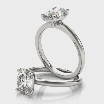 Courtney Oval Diamond Engagement Ring Setting