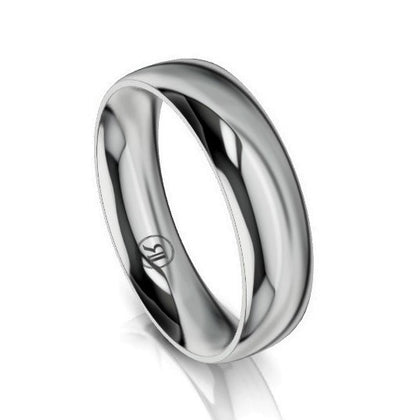 Half Dome Luxe Comfort Fit Wedding Ring (AB) - Platinum