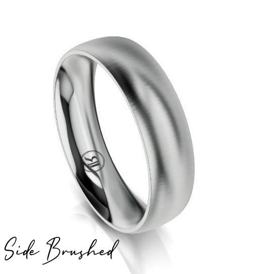 Half Dome Luxe Comfort Fit Wedding Ring (AB) - Platinum