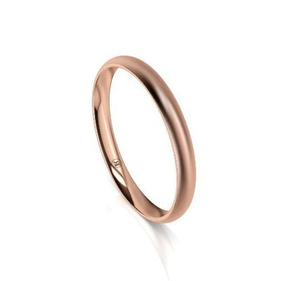 Women's High Dome Comfort Fit Wedding Ring (AD) - Rose Gold