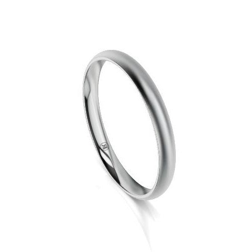 Women's High Dome Comfort Fit Wedding Ring (AD) - Platinum