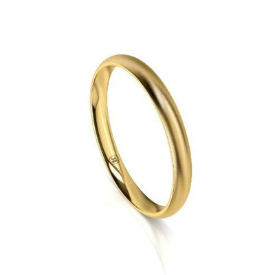 Women's High Dome Comfort Fit Wedding Ring (AD) - Yellow Gold