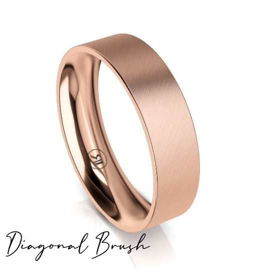 Flat Band Comfort Fit Wedding Ring (AG) - Rose Gold
