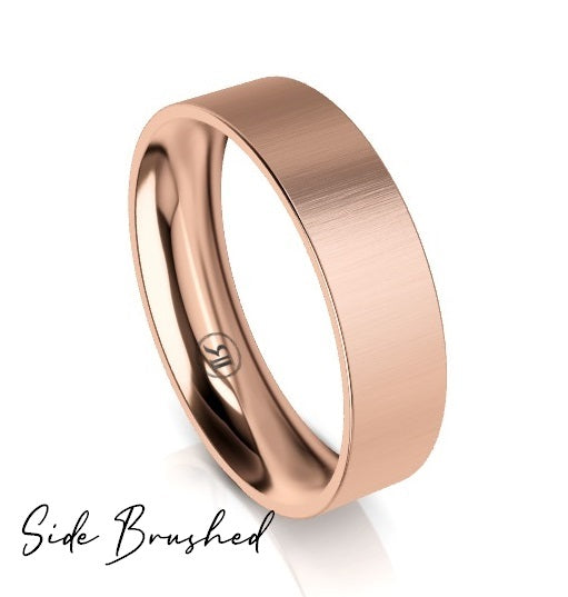 Flat Band Comfort Fit Wedding Ring (AG) - Rose Gold