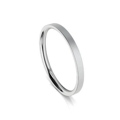 Women's Flat Comfort Fit Wedding Ring (AG) - White Gold