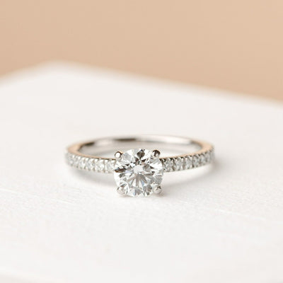 Alyssa V Prong Round Lab Grown Diamond Ring