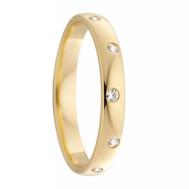 Women's Yellow Gold and Inset Diamond Ring