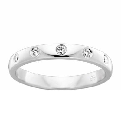 Women's White Gold and Inset Diamond Ring