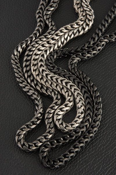 Gauntlet Steel Necklace Chain -  Aged Steel (6mm)