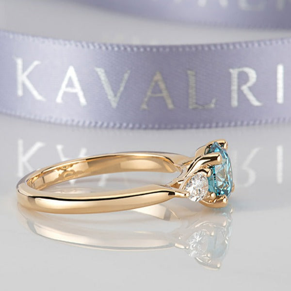 Charlotte Blue Lab Grown Diamond Engagement Ring
