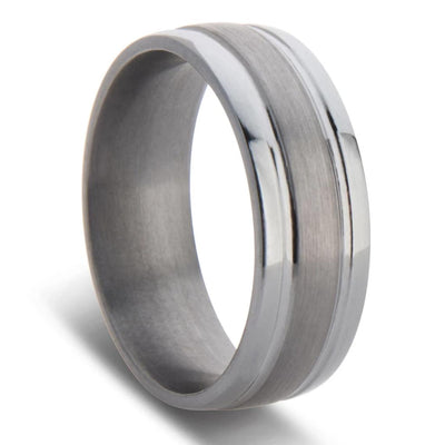 Dual Grooved Tantalum Wedding Ring