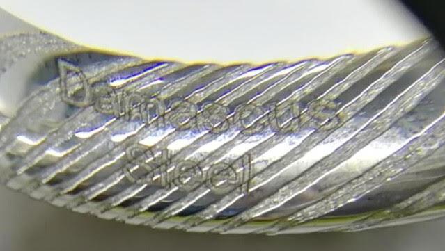 Custom Damascus Steel Mens Ring with Center Groove