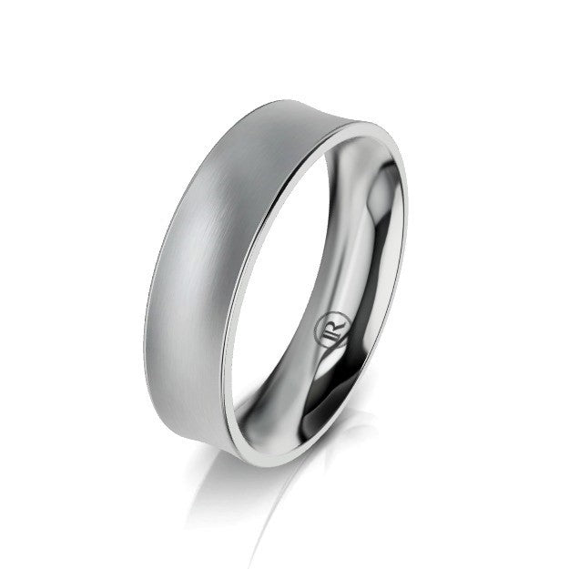 Concave Comfort Fit Wedding Ring (EA) - Platinum