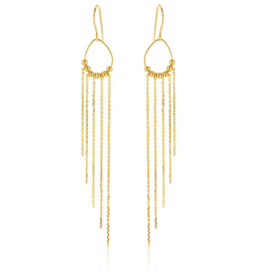 9ct Cable Drop Earrings