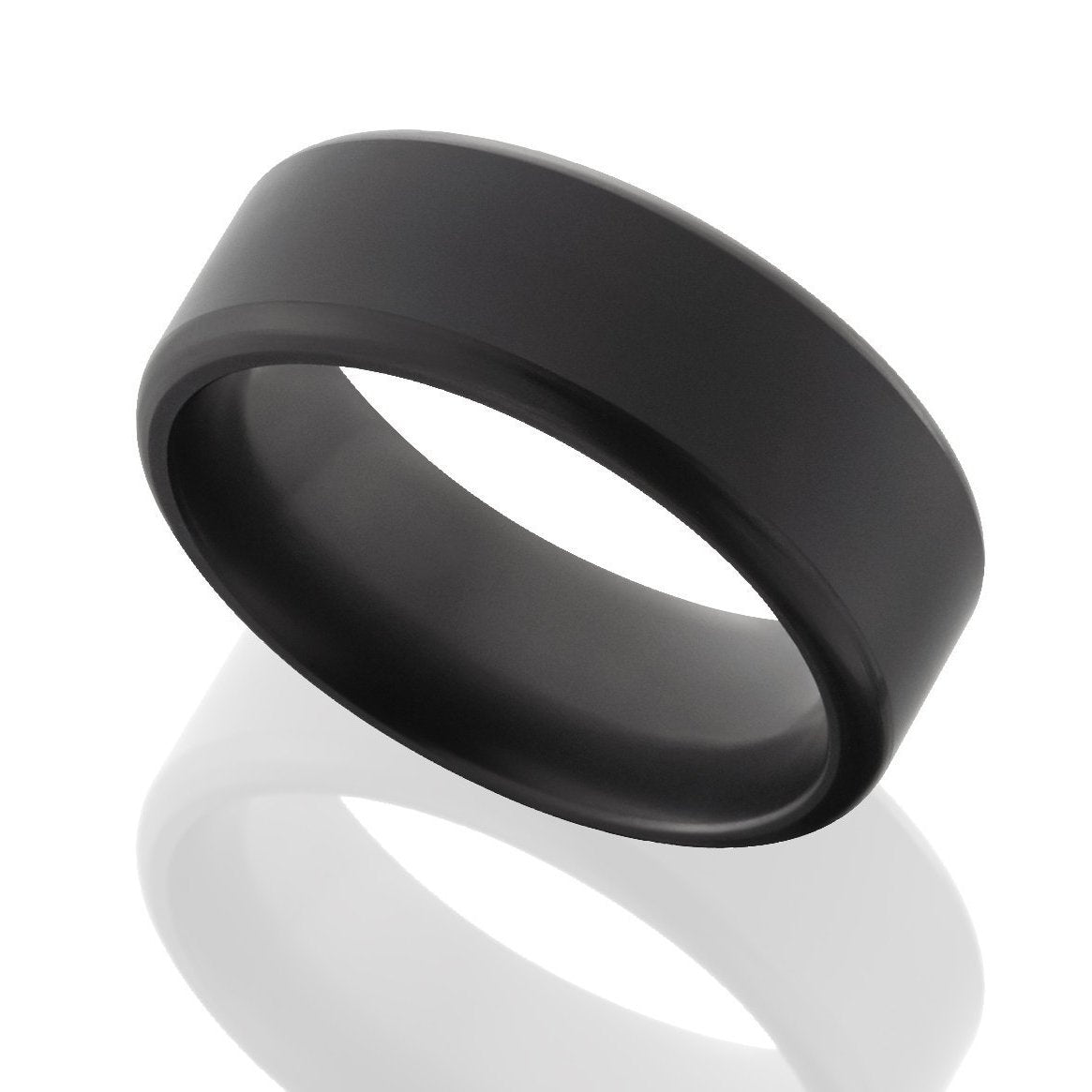 Elysium Ares Black Diamond Beveled Edge Wedding Ring