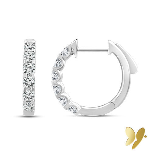 10ct White Gold Lab Grown Diamond Hoop Earrings (1 ct. TDW)