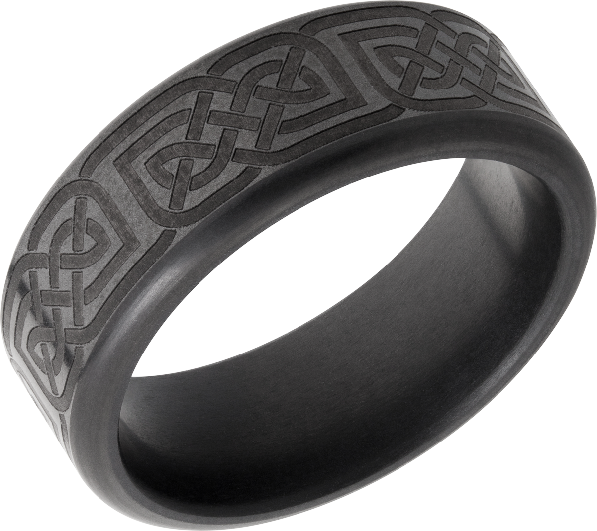 Elysium Kratos Celtic Pattern Black Diamond Wedding Ring