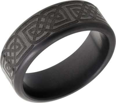 Elysium Kratos Celtic Pattern Black Diamond Wedding Ring