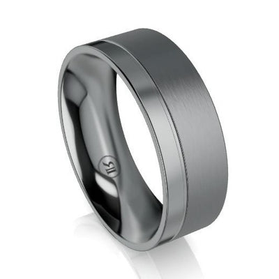 The Lawrence Tantalum with Polished Edged Wedding Ring