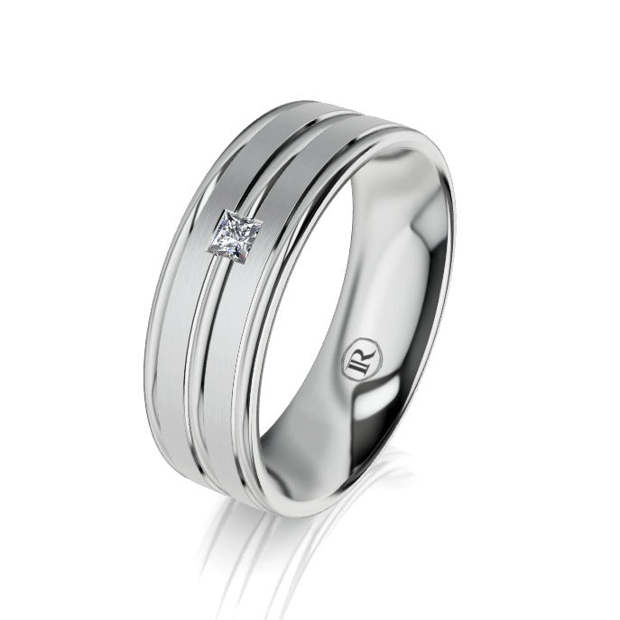 The Barrington White Gold Diamond Mens Wedding Ring