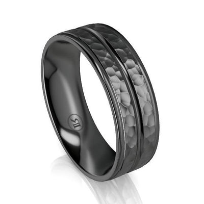 black hammered ring