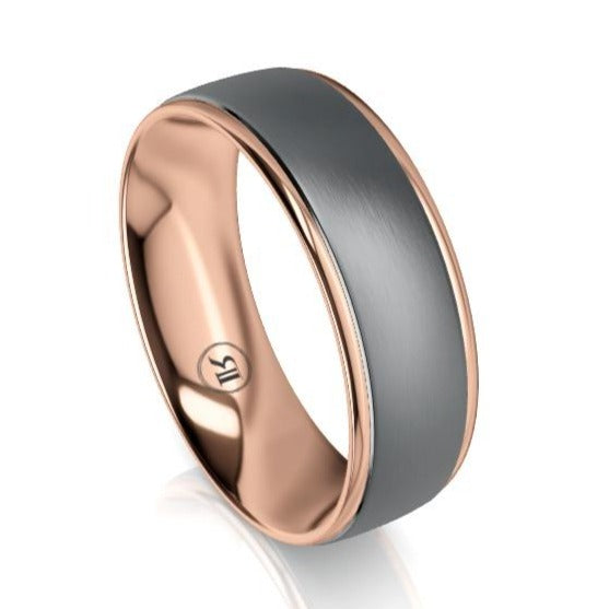 The Ashton Tantalum and Gold Wedding Ring