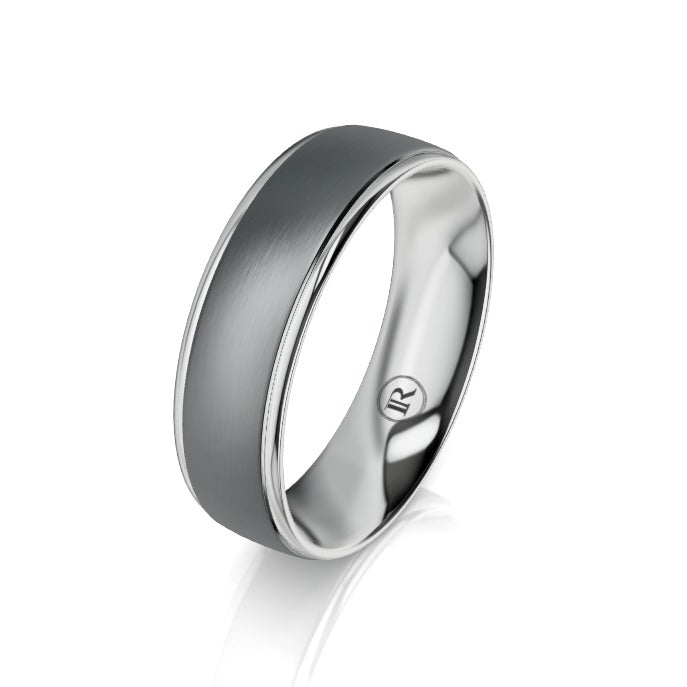 The Ashton Tantalum and White Gold Wedding Ring