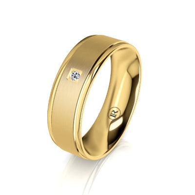 The Kingsley Yellow Gold Diamond Mens Wedding Ring