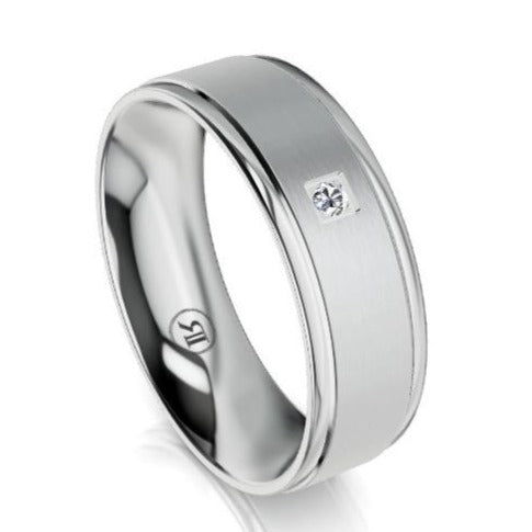 The Kingsley White Gold Diamond Mens Wedding Ring