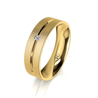 The Spencer Yellow Gold Diamond Mens Wedding Ring