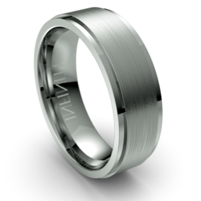 Flat Side Cut Edges Titanium Wedding Ring