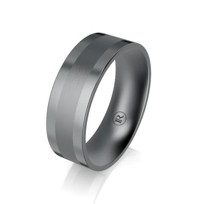Tantalum Flat Brushed Centered Wedding Ring