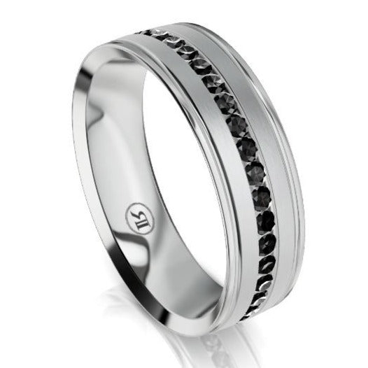 black diamond mens wedding ring
