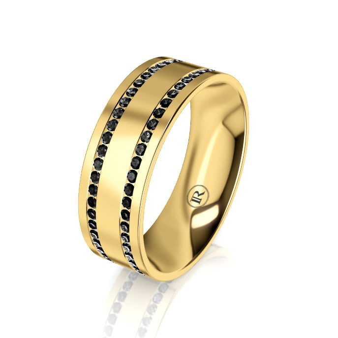 The Archibald Black Diamond Mens Wedding Ring