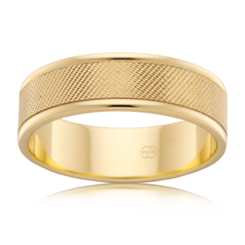 Gold Mesh Textured Wedding Ring