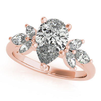 April Pear Shaped Diamond Engagement Ring Setting