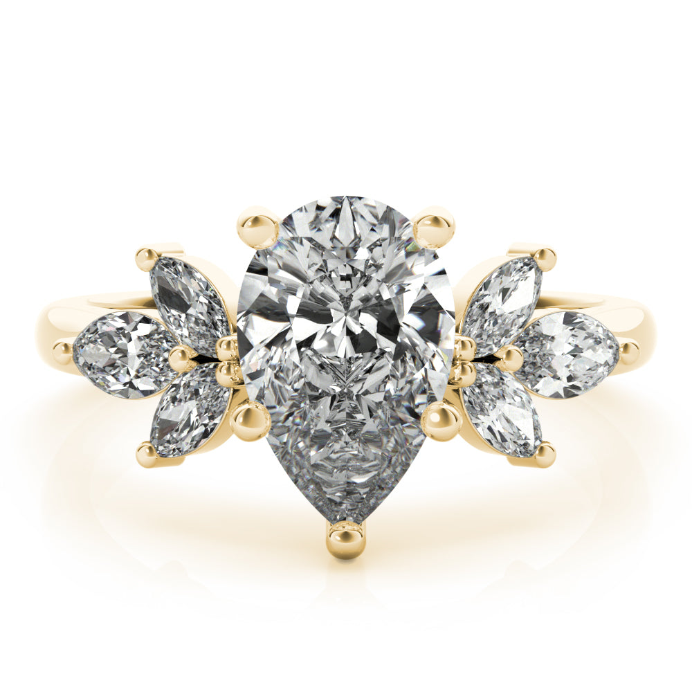 April Pear Shaped Diamond Engagement Ring Setting