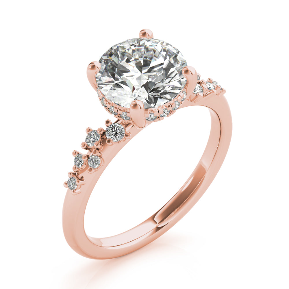 Ivy Round Hidden Halo Diamond Engagement Ring Setting