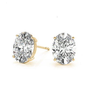 Oval Diamond Stud Earrings Melbourne