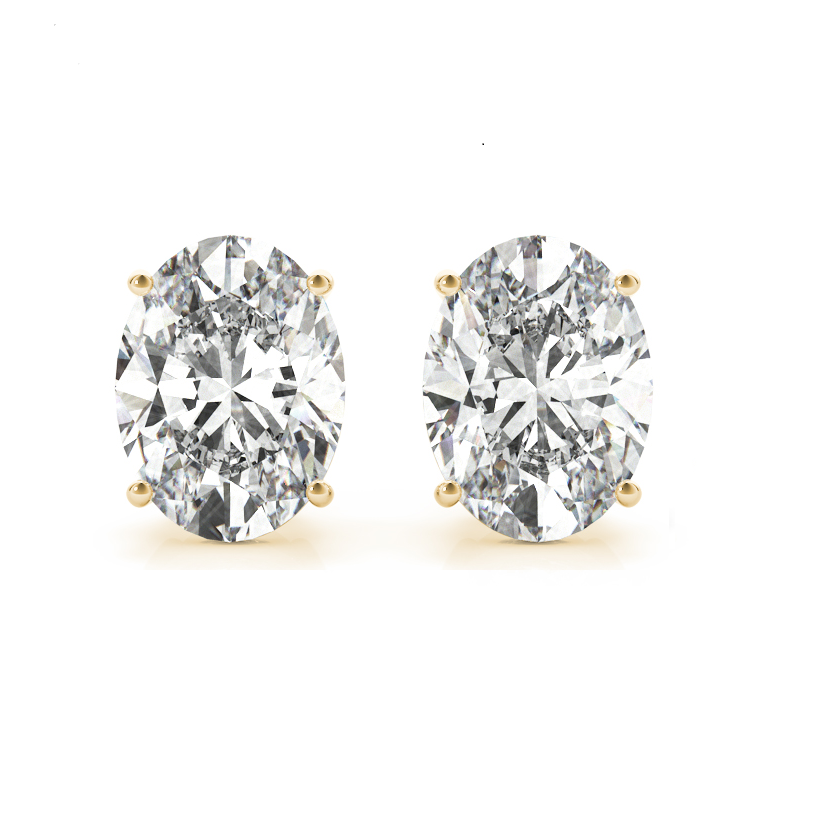Oval Lab Diamond Stud Earrings