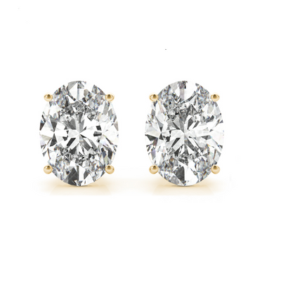 Oval Lab Diamond Stud Earrings
