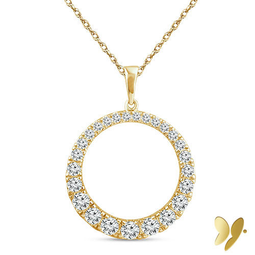 Akari Circle Lab Diamond Pendant (1 ct TDW)