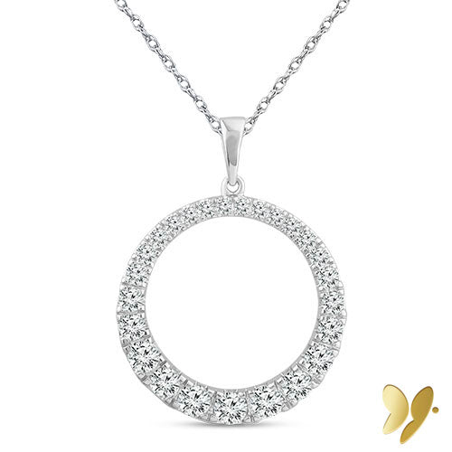 Akari Circle Lab Diamond Pendant (1 ct TDW)