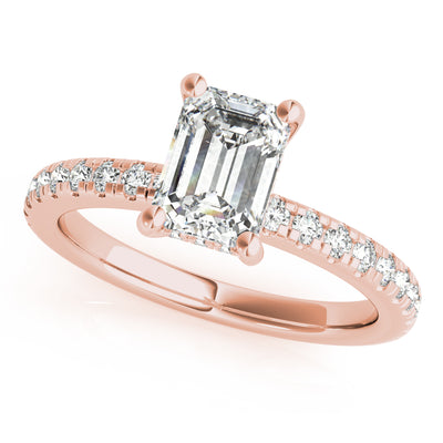 Alyssa Emerald Diamond Engagement Ring Setting