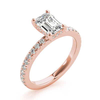 Alyssa Emerald Diamond Engagement Ring Setting