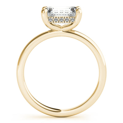 Noelle East West Emerald Diamond Engagement Ring Setting