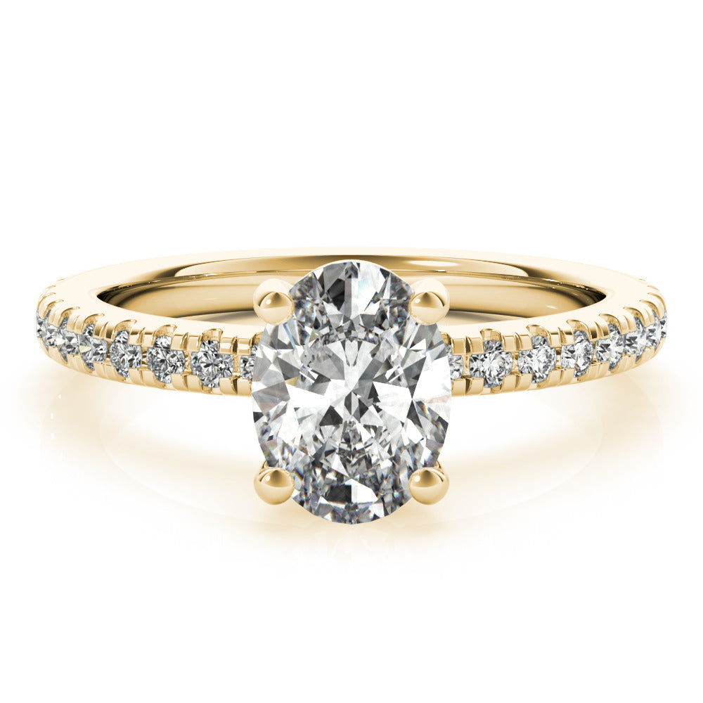 Alyssa Oval Diamond Engagement Ring Setting (without Hidden Halo)