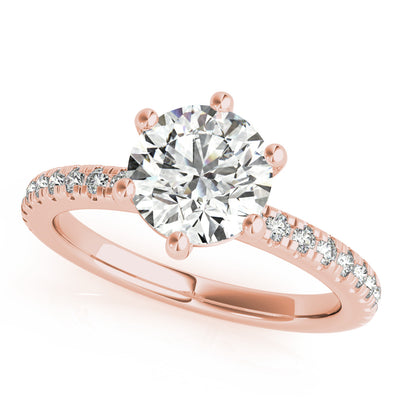 Alyssa 6-Prong Round Diamond Engagement Ring Setting (without Hidden Halo)