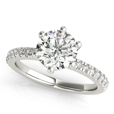 Alyssa 6-Prong Round Diamond Engagement Ring Setting (without Hidden Halo)