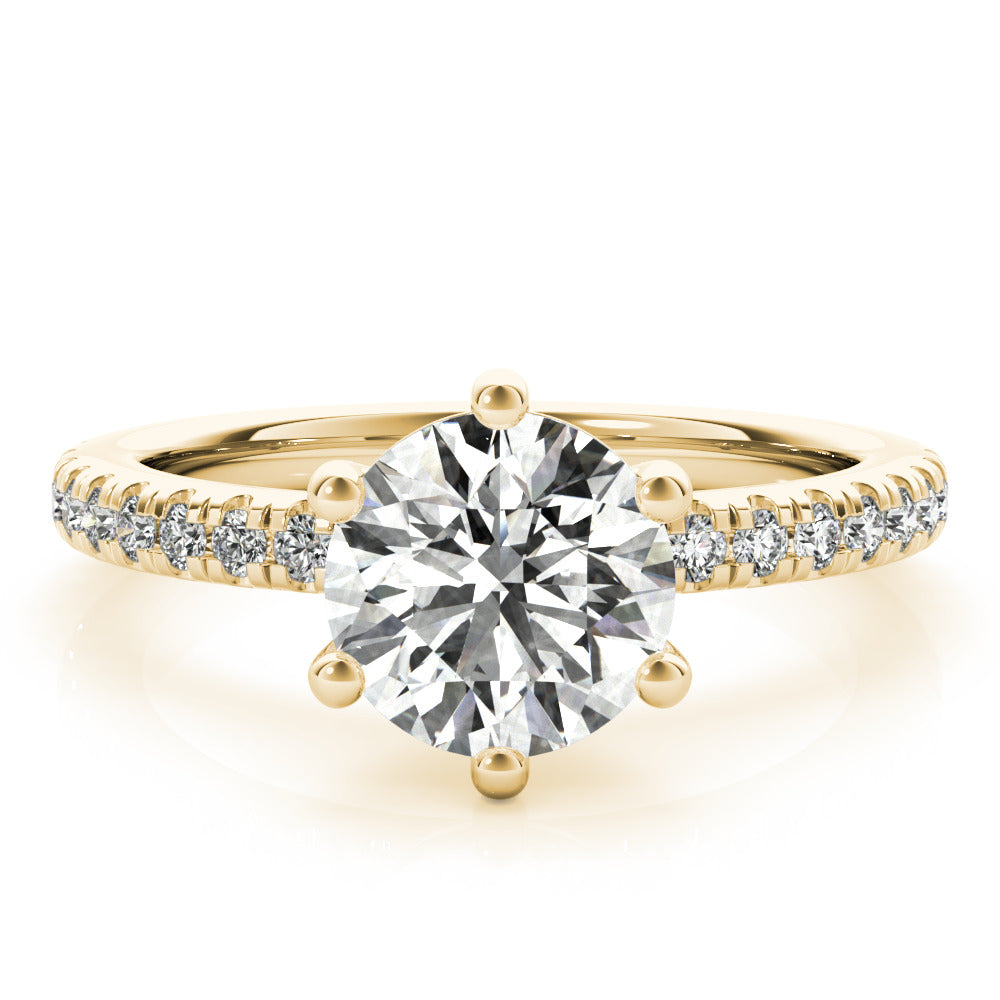 Alyssa 6-Prong Round Diamond Engagement Ring Setting (without Hidden Halo)
